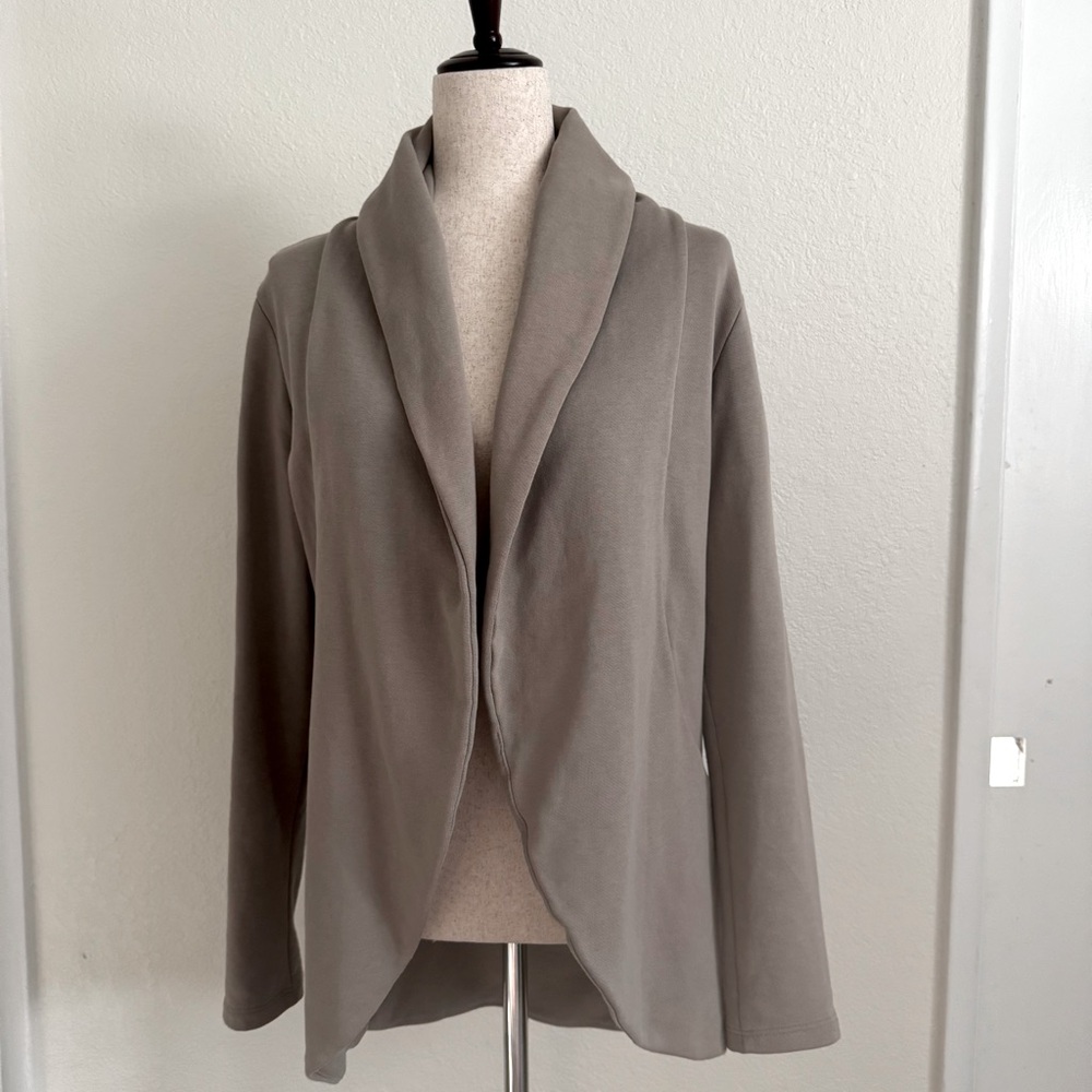 James Perse Open-Front Draped Cardigan – Tan Khaki | Size S | $28